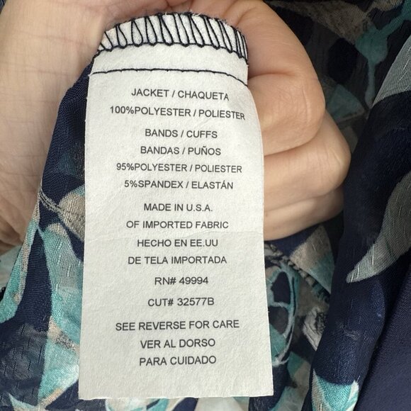 R&M Richards Womens Size 8 Navy Blue Floral Necklace Jacket & Dress Set Cocktail - Picture 10 of 12